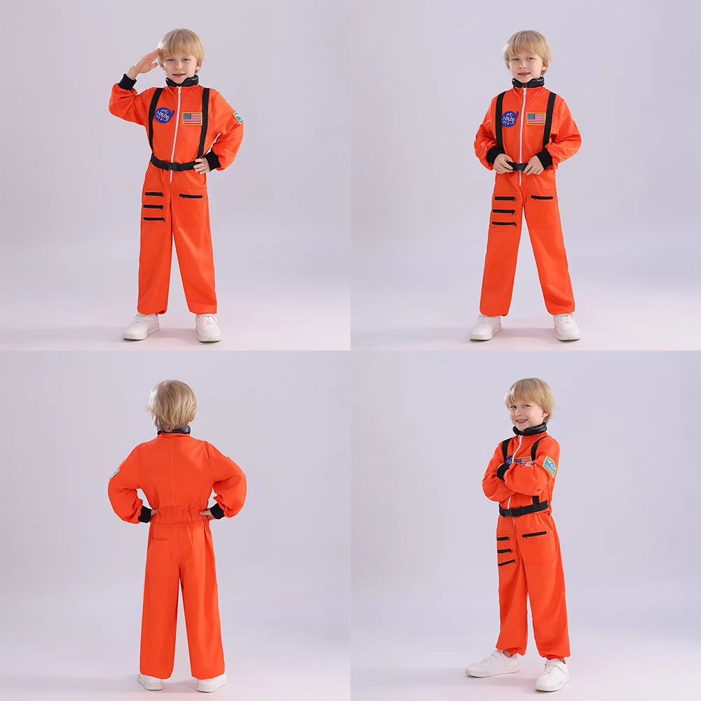 Halloween Kids Astronaut Costume Spaceman Costume Boy and Girl Space Astronaut Costume for Kids Jumpsuit Astronaut Suit Children