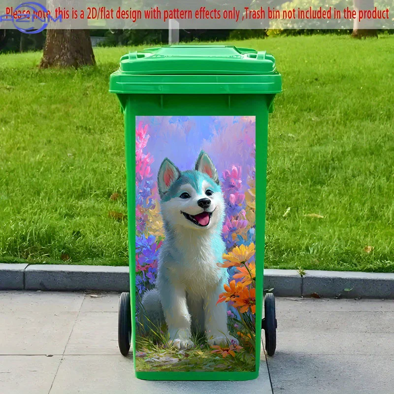 2D Flat Printing 1pc 2D Pattern Printed Kitchen Trash Can Sticker xcm, 
