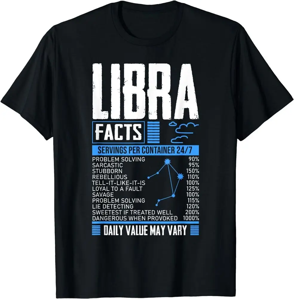 Funny Libra Zodiac Facts September October Month Libra T-Shirt  Anime Graphic T-shirts for Men Clothing Women