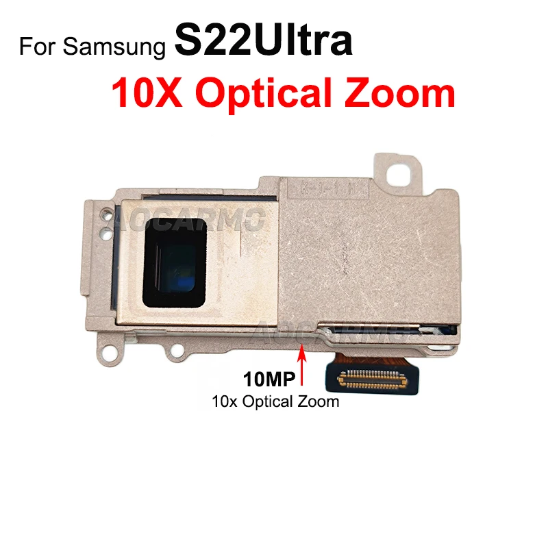 Aocarmo For Samsung Galaxy S22 Ultra Back Fullset Camera 108MP Rear Main Ultra Wide 12MP 3x 10x Optical Zoom Camera Repair Parts