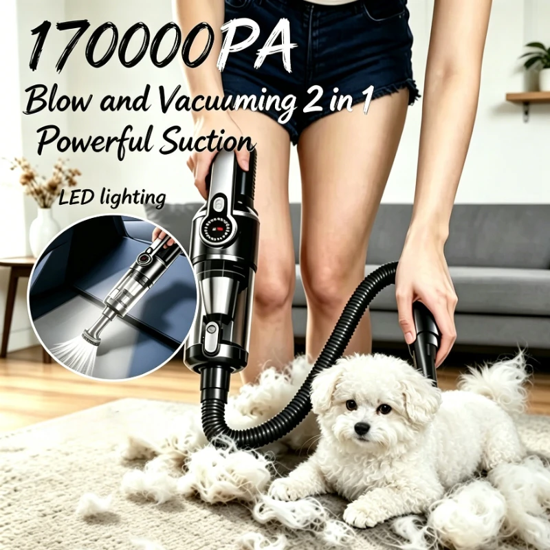 

17000PA Car Vacuum Cleaner with Brushless Motor Handheld Vacuum Portable Cordless Compressed Air Duster for Car Home Office Pet