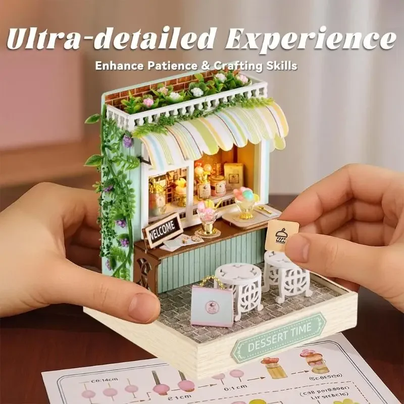 

Миниатюрный деревянный дом, набор для сборки сцены, модель домика, строительный набор, игрушка для любителей рукоделия и 15UB