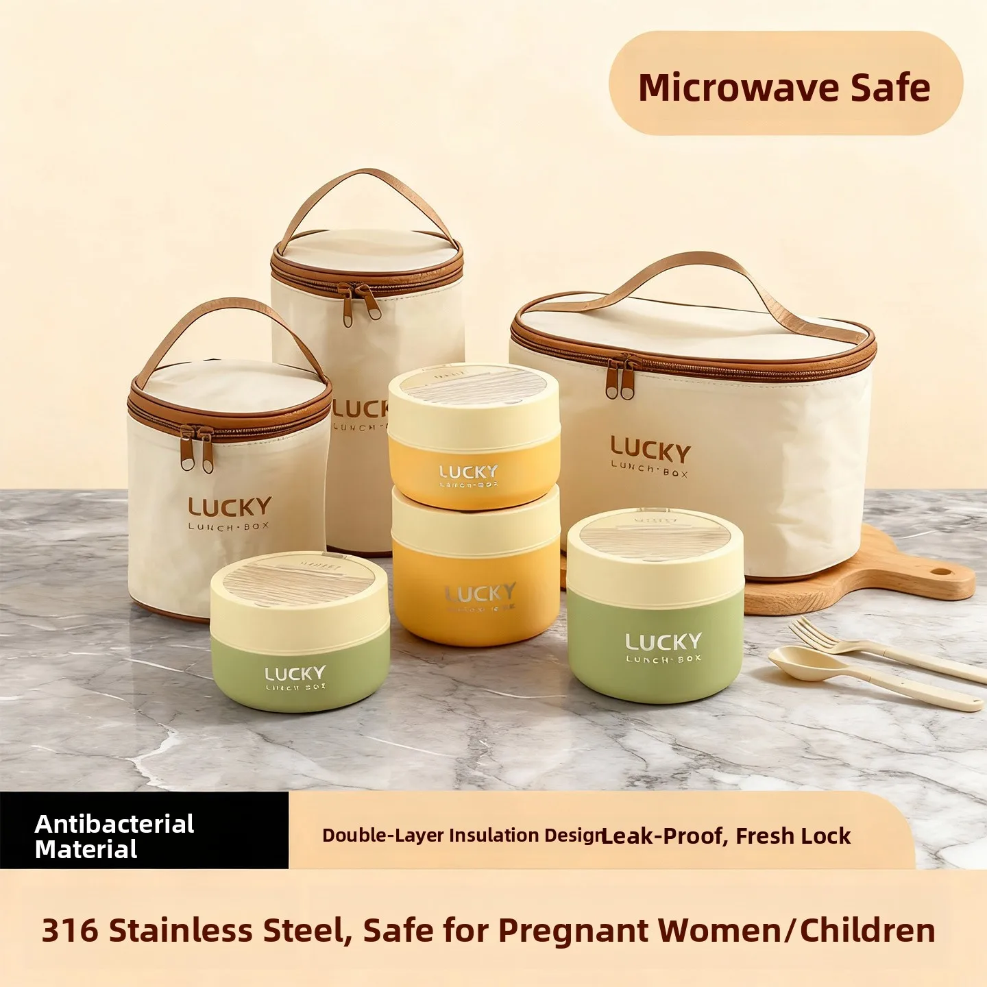 

WORTHBUY Нержавеющая сталь 36, ланч-бокс, изолированная микроволновая печь с подогревом, портативный бенто-бокс, контейнер для еды, простой Sle