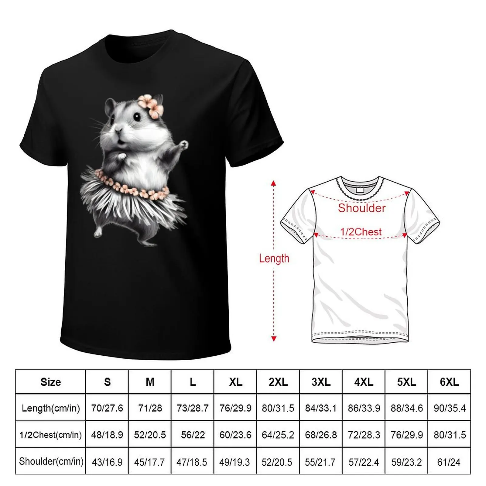 Dancing hula hamster in Hawaii with hibiscus T-Shirt Work Duty Casual T-Shirt