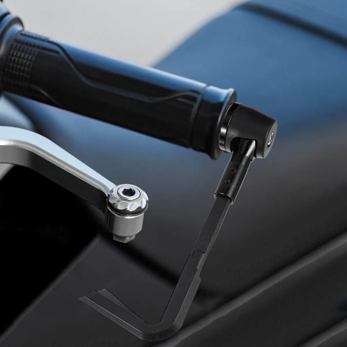 

1Pair Aluminum Alloy Motorcycle Handlebar Grips Orthogonal Design Brake Lever Protector High Toughness Non-Deformable Easy