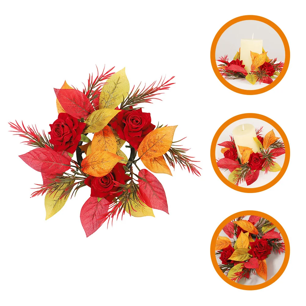 

Rose Wreath Hanging Decor Front Door Pendant Simulation Leaf Wreath Greenery Wall Decor Wreaths for Front Door