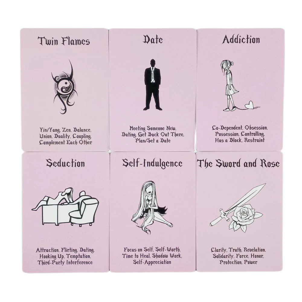 

Pink Island Time Love Oracle Cards Decks Divination Cards Game for Family Party Game