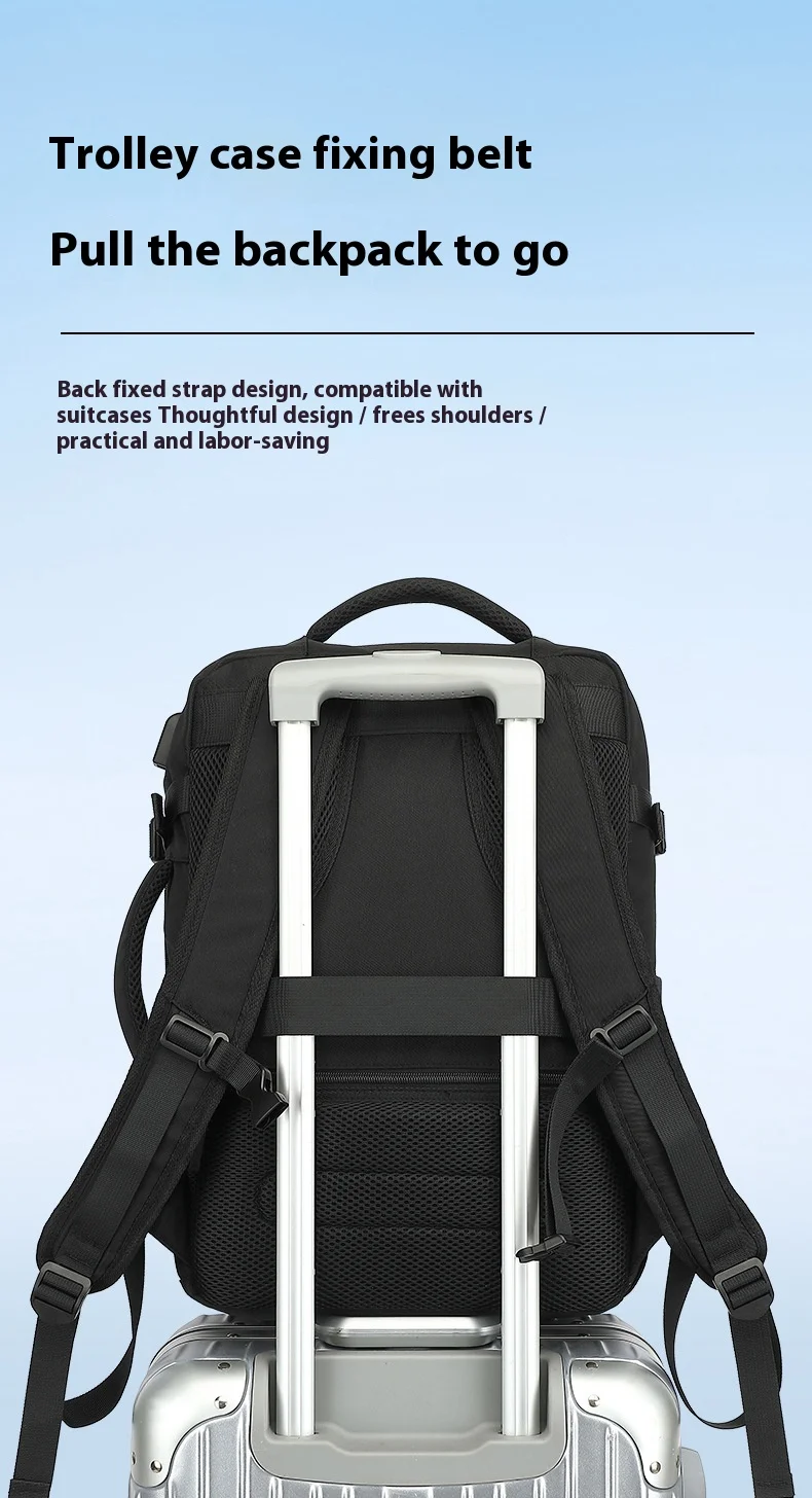 حقيبة ظهر للسفر، حقيبة ظهر محمولة سعة 40 لترًا، يمكن أن تحمل أجهزة الكمبيوتر المحمولة مقاس 16/17 بوصة، وحجرة كمبيوتر مستقلة، مع شحن USB #3