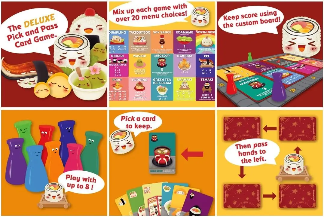 Sushi Go Party! - The Deluxe Pick & Pass Card Game by Gamewright