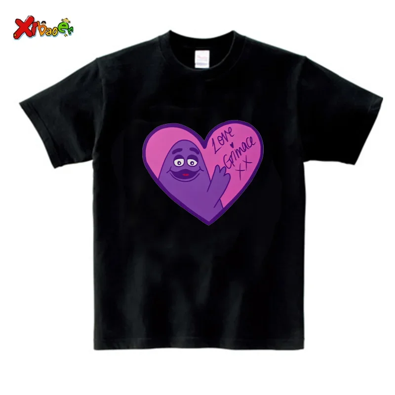 Party T Shirt GRIMACE Birthday T-shirt Boys Girls Short-Sleeved T Shirts Kids Casual Party Shirt Cartoon Image TShirt Clothing