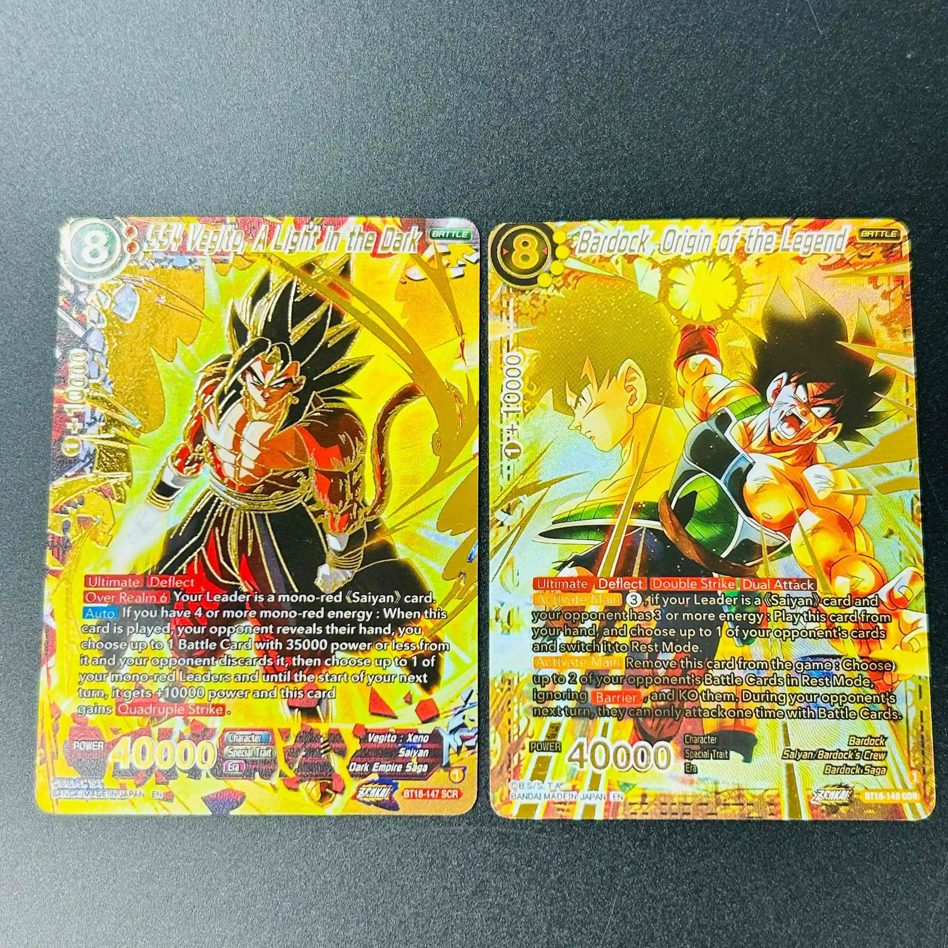 

Dragon Ball Super 2PCS SS4 Vegito & Bardock Full Set DIY Textured Mint Premium Anime Collectible Cards