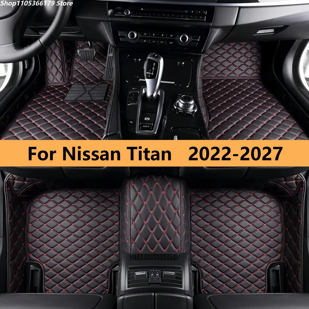 

Комплект кожаных автомобильных ковриков на заказ для Nissan Titan 2022-2027: полный набор аксессуаров для авто
