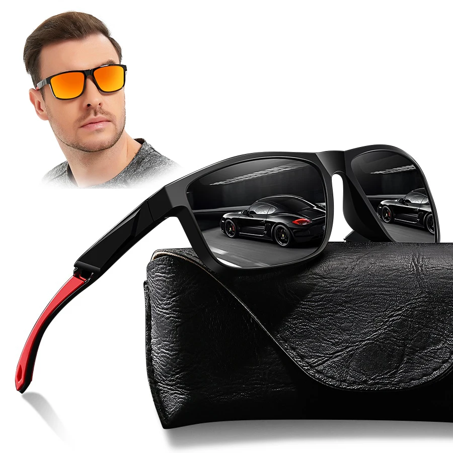 Fashion Vintage Square Check Splice Sunglasses Neutral Fishing Driving Leisure Vacation Eyewear Fashion Brand Designer Sunglasse