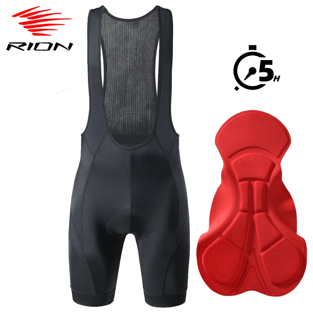 RION Men\'s Cycling Shorts Mountain Bike MTB Wear Motorcycle Padding Tights 5 Hours Bicycle Clothes With Pockets Quick Dry