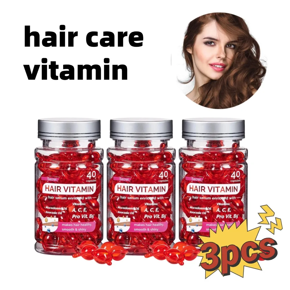 40pcs Vitamin Leave-in Hair Care Essential Oil Capsule Argan Oil Hair Care Essence Conditioner Hair Care Beauty Health