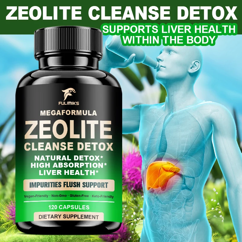Buy 2 Get 2 Free! Zeolite Cleanse Detox Capsules, Clinoptilolite Clay for Heavy Metal & Toxin Removal, Natural Full-Body Cleanse