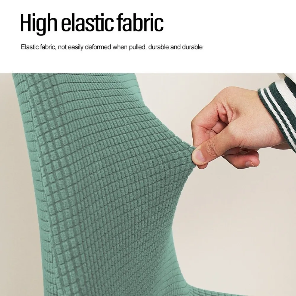 High-elastic Dining Chair Cover Curved Anti-slip Integrated Seat Cover Dustproof Soft Backrest Protector for Home Decoration