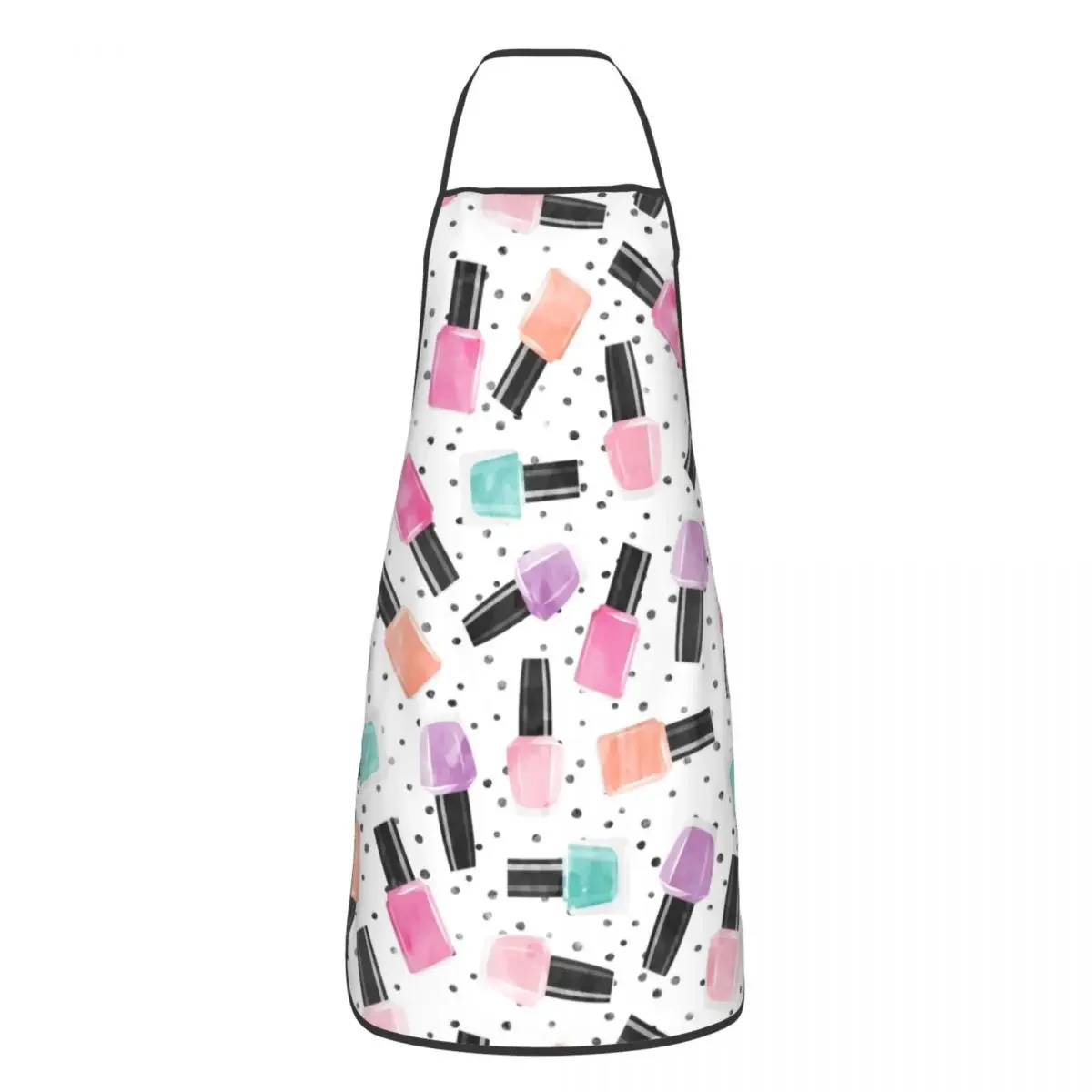 Custom Bib Nail Polish Polka Dots Apron for Men Women Unisex Chef Cooking Kitchen Manicurist Pop Art Tablier Cuisine Gardening