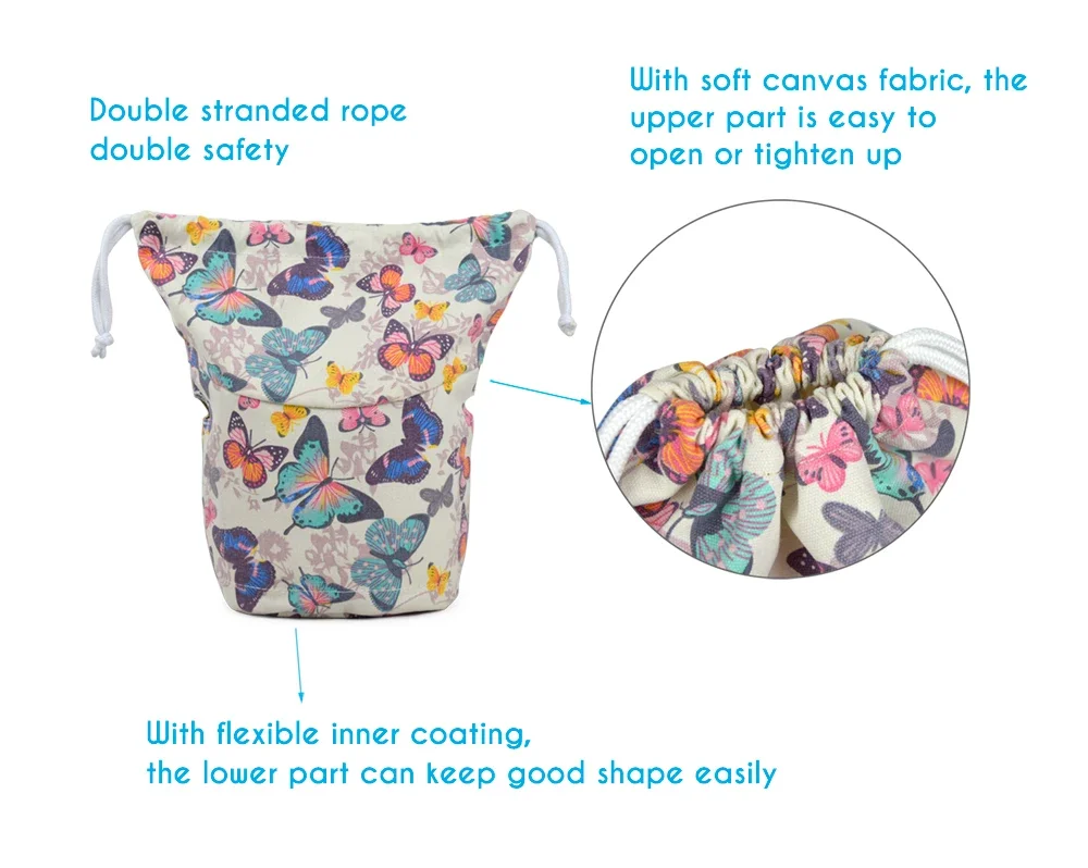 Tanqu New Drawstring Canvas Fabric Inner Pocket Lining for Obasket Obag Handbag Insert for O Basket O Bag