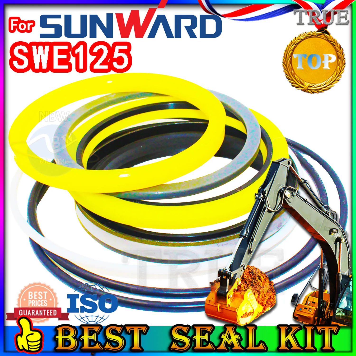 For Sunward SWE125 Oil Seal Repair Kit Boom Arm Bucket Excavator Hydraulic Cylinder Digger Clamshell Shovel Adjust Swing Gear