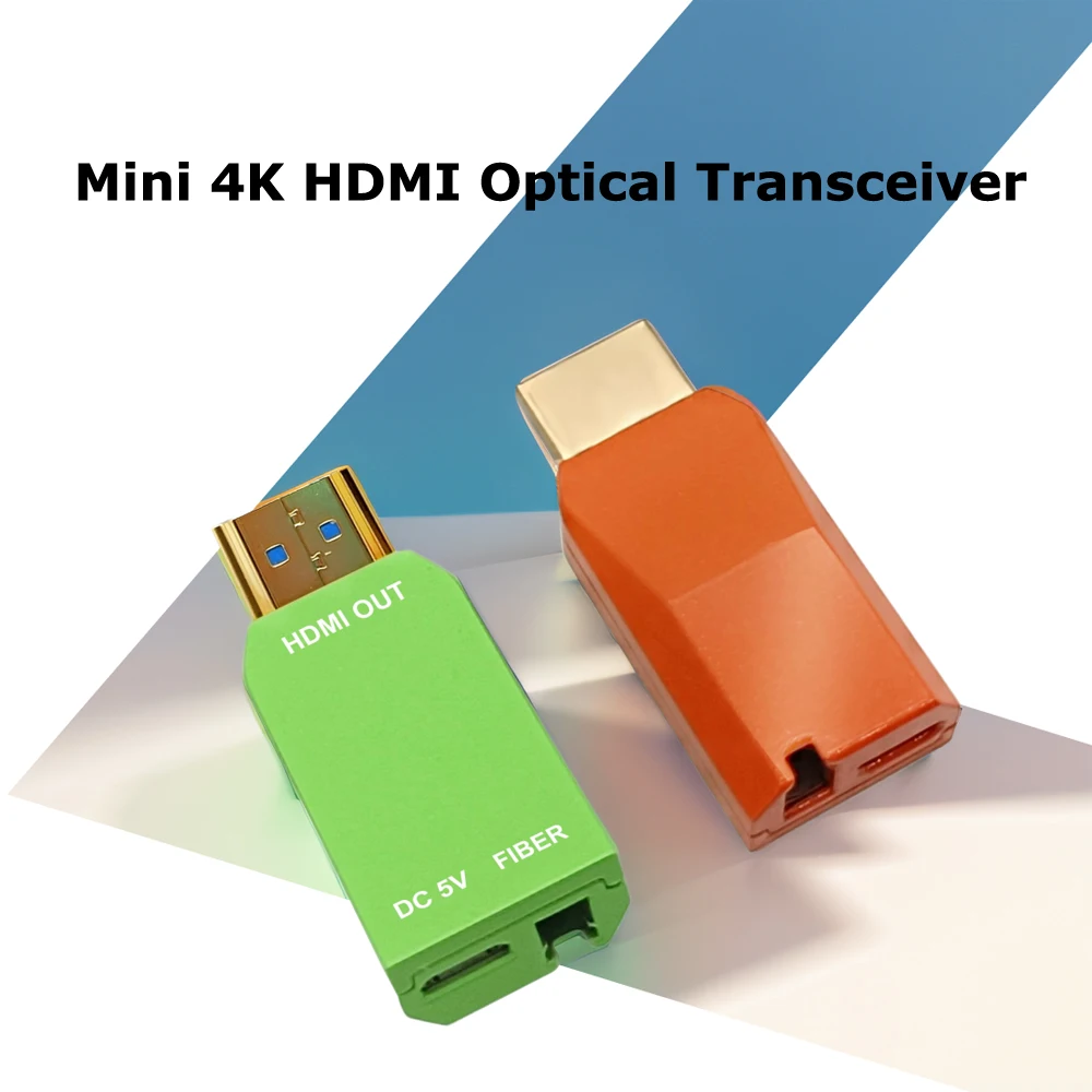 Mini 4K HDMI Video Extender Over Multimode Single-Core OM3 Optical Fiber Transceiver with LC Connector HDMI 1.4/2.0 Up to 300M