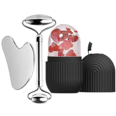 Ice Face Roller Stainless Steel Face Roller Gua Sha Tool,Facial Ice Roller Mold for Face Eye Skincare Tools Lifting Contouring