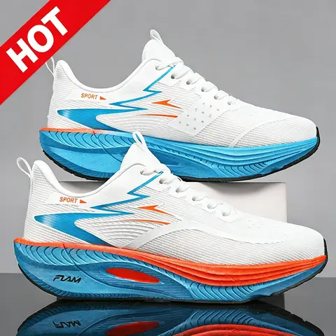 Men's Fashion Versatile Comfortable Shock-Absorbing Technology Carbon Plate Running Shoes Sports Casual Sneakers