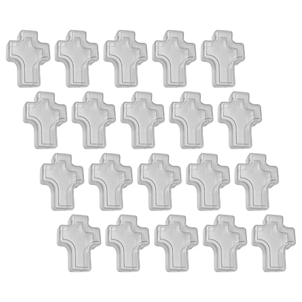 

20pcs Plastic Cross Shape Jewelry Storage Boxes Jewelry Container Containers Necklace Ring Organizer Home Bedroom Shop