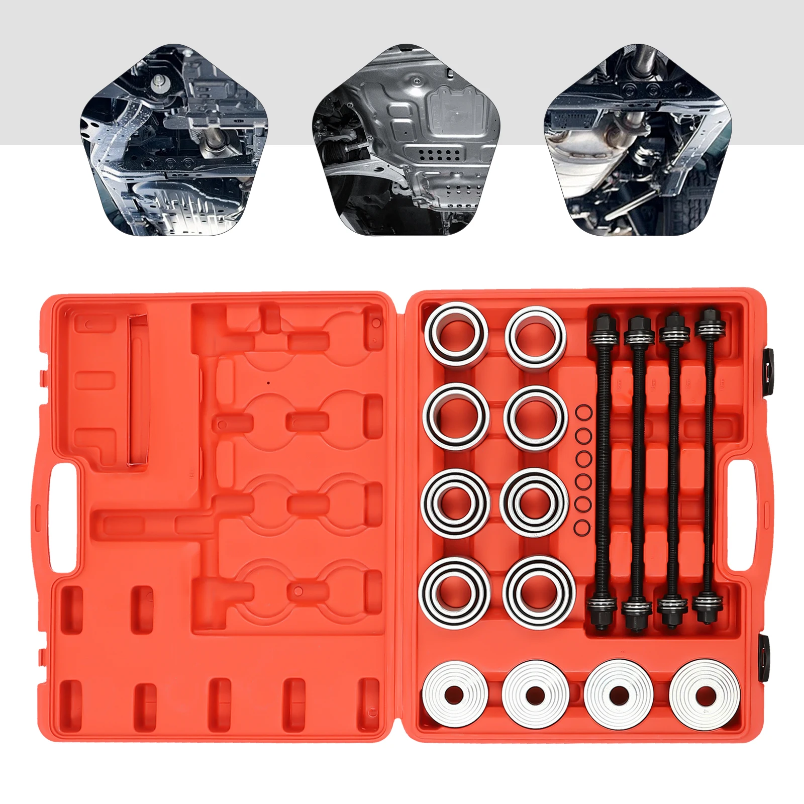 28PCS Universal Press And Pull Sleeve Set Bushing Bearing Removal Tool Home Car Maintenance