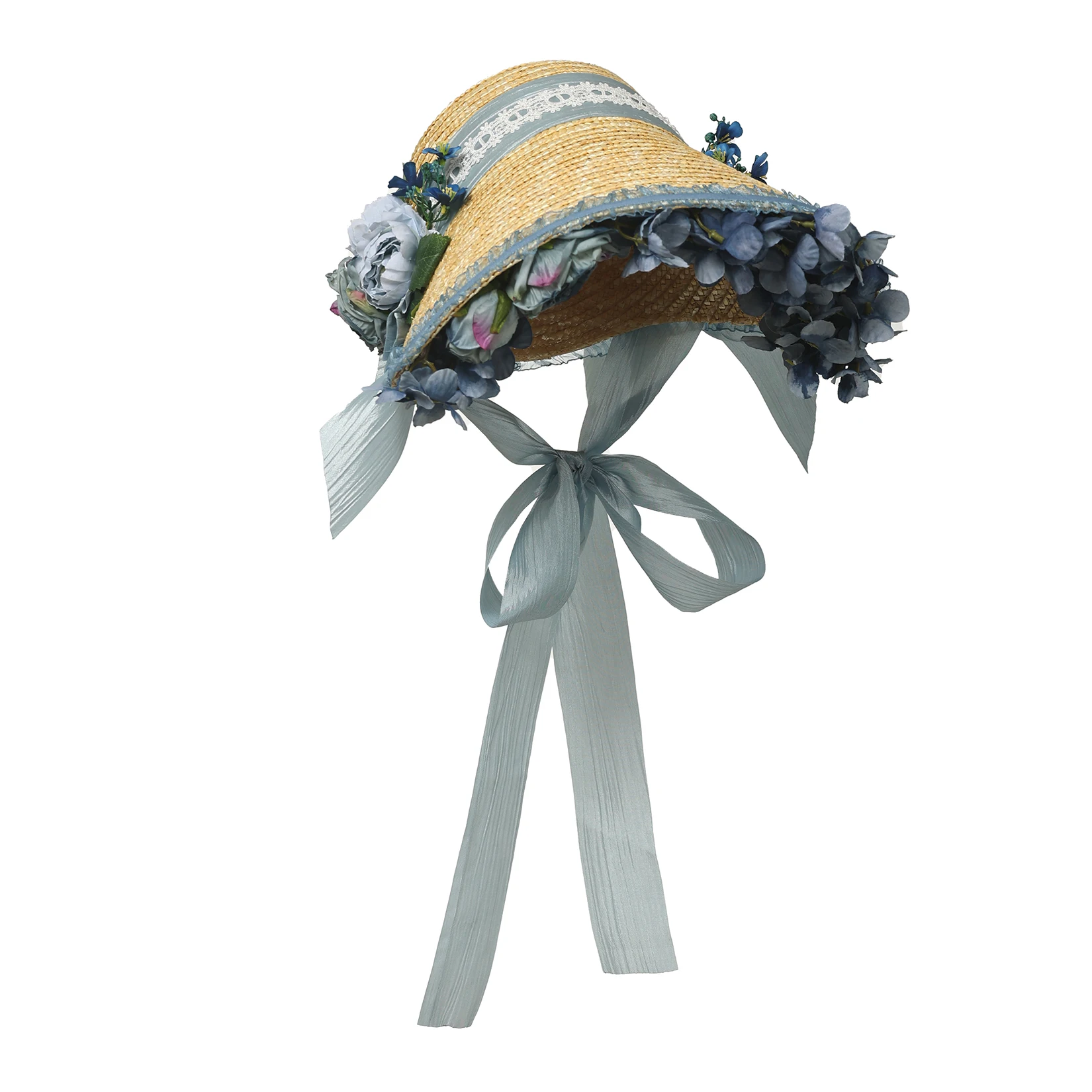Rococo Vintage Victorian Straw Bonnet Hat Party Cosplay Afternoon Tea Costume Accessories view 6
