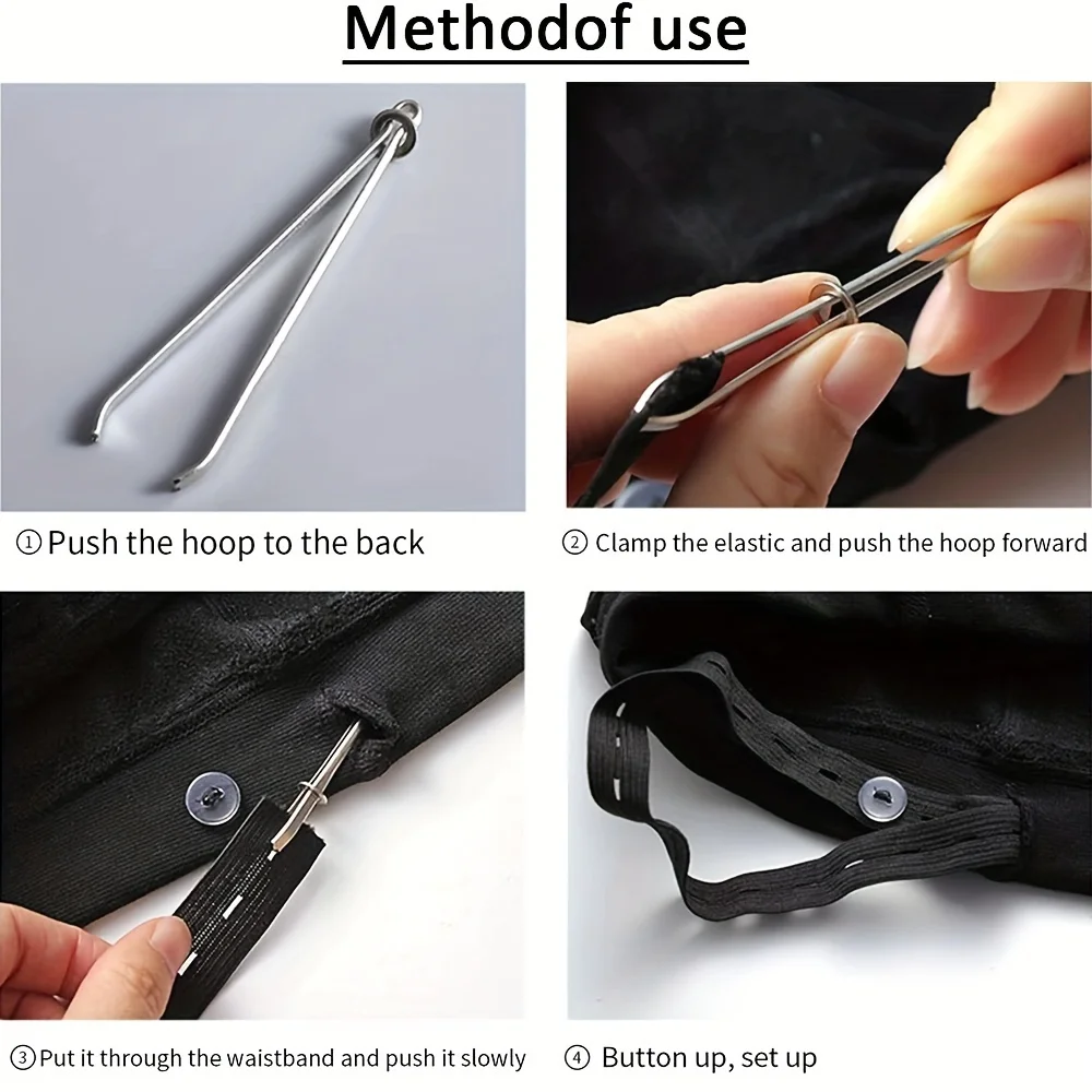 3PCS Garment Clips Sewing DIY Tools Elastic Tape Perforated Cross Stitch Threader Wear Elastic Clips (Wear Resistant Rope) image 6