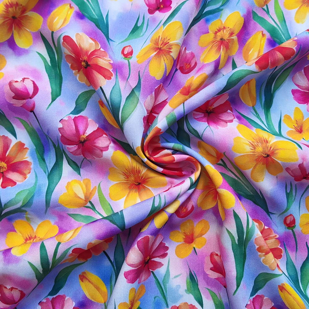 Digital Print Material 55'' Wide By Meter Soft Rayon Viscose Poplin Fabric Children Bedding