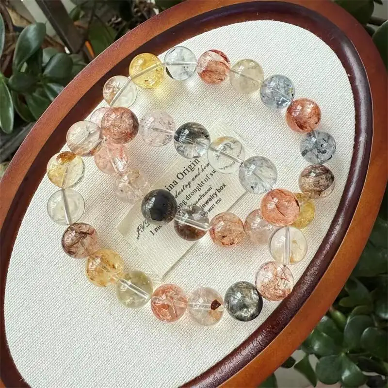 

Natural Herkimer Diamond Bead Bracelet Gemstone Women Stretch Jewelry Healing Fengshui Birthday Present 1pcs 13/15MM