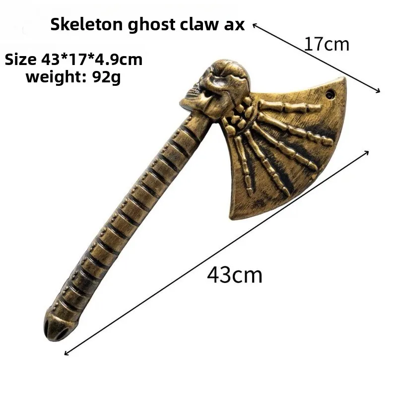 Katana – modèle de hache squelette en PU, 42cm/16,53 pouces, accessoires de couteau, fournitures de fête à collectionner, ornements d'halloween, jouet pour garçon, cadeaux amusants