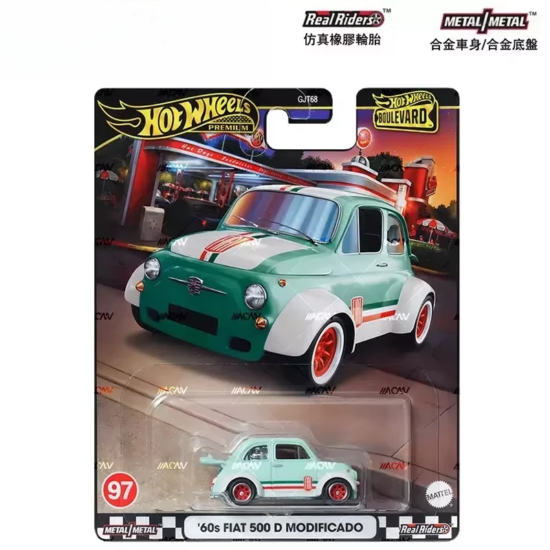 

Mattel Hot Wheels Premium Car Boulevard Toys Boys 60s Fiat 500D Mofificado 1/64 Diecast Vehicles Models Collection Birthday Gift