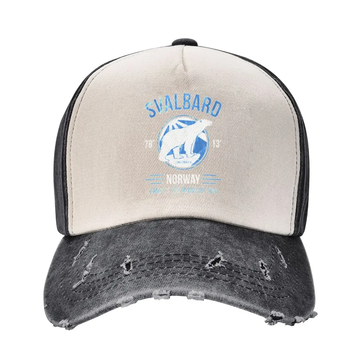 

Svalbard Polar Bear - Midnight Sun in Norway Baseball Cap Golf Cap Funny hats luxury caps Women Caps Men's