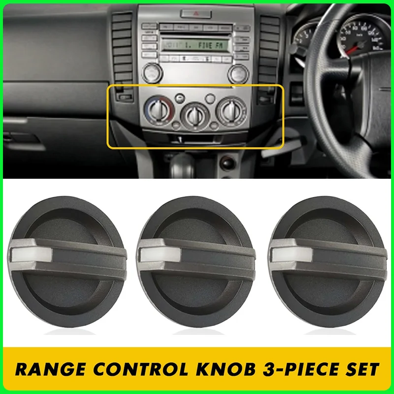 

3Pcs For Mazda BT-50 UN 2006-2011 AC Heater Control Knob Switch UR5661195C UR5861195C For Ford Ranger PJ/PK Car A/C Control Knob