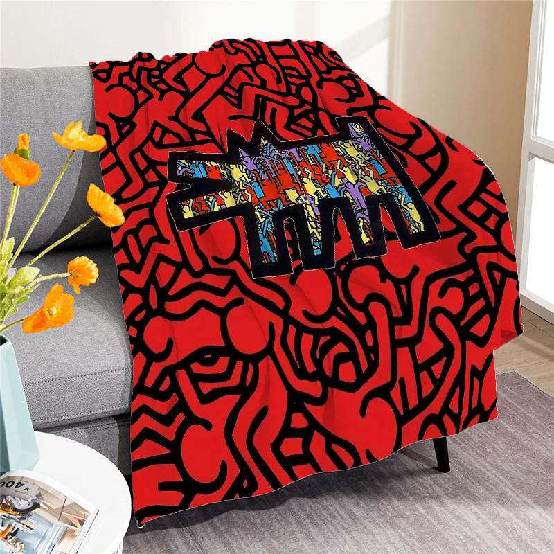 3D Printed Abstract Street Art  Blanket Folded Edge Air-conditioning Nap Cover  OfficeThrow Gift for Friend Valentine's Day