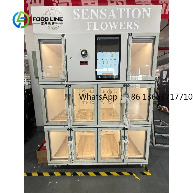 Flower Vending Machine Vending Machine Supplier Customized Full Automatic Glass Door Outdoor Locker Remote Monitor Reliable