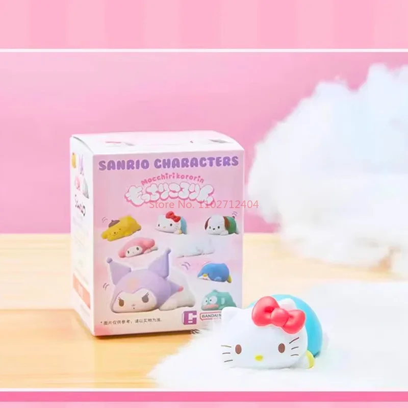 อะนิเมะ Sanrio mocchiriorin กล่องปริศนาสำหรับเพื่อนชุดกล่องปริศนาฟิกเกอร์น่ารักกล่องลึกลับ hiasan kamar ของขวัญโมเดล