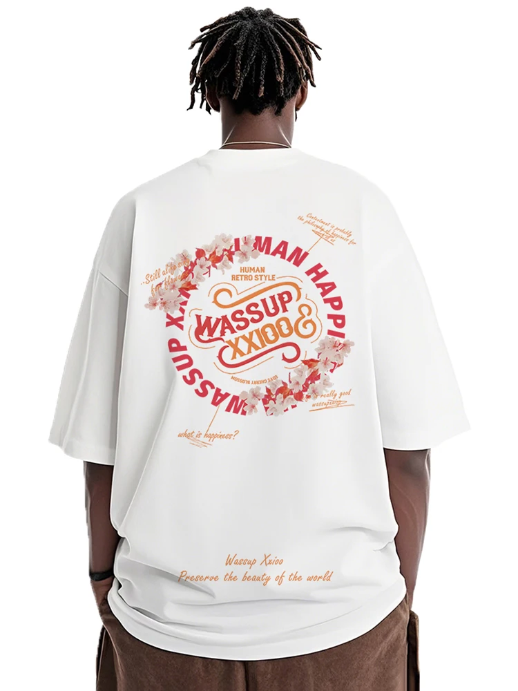 

Motorcycle Original Stylish Cool Printed Cotton Loose T-Shirt Summer Men's Large Size Pure Cotton Couple Sweatshirt