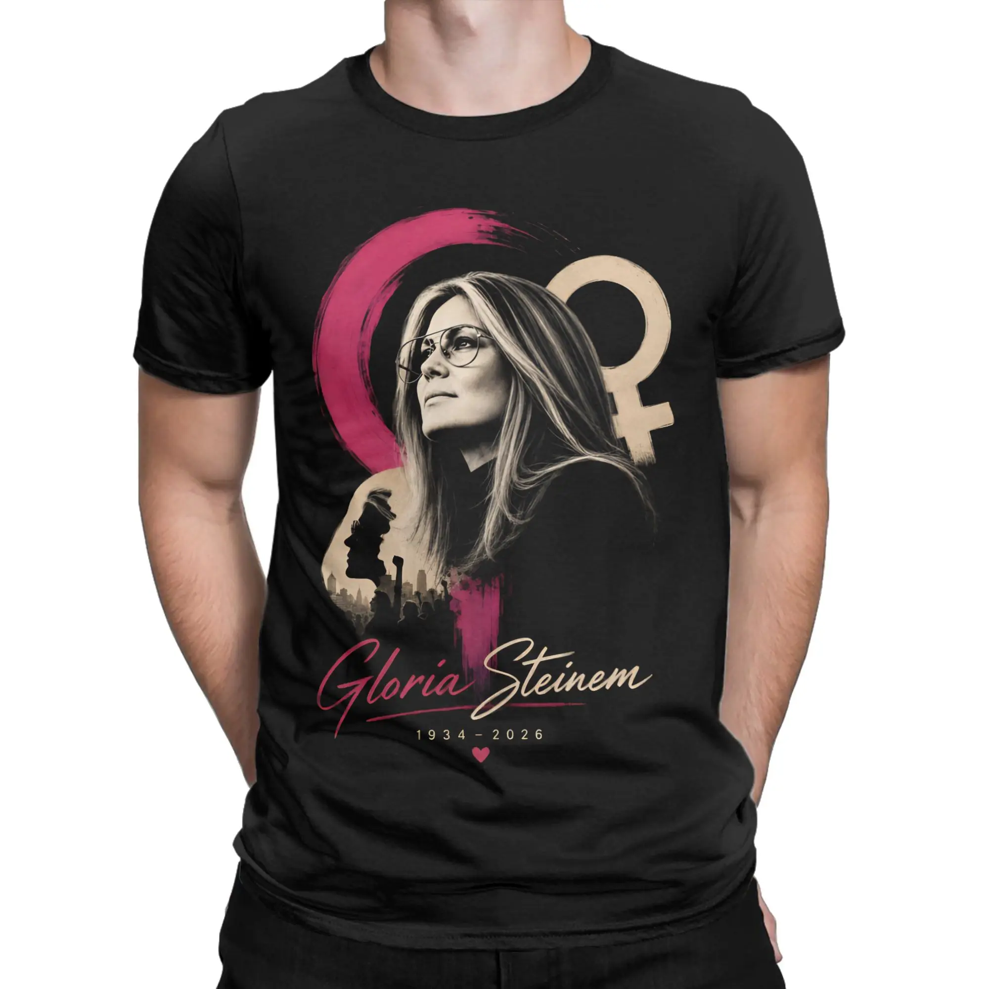 Men Women T-Shirts Rip Gloria Steinem Humorous Cotton Tees Short Sleeve  T Shirts Crewneck Clothes Plus Size