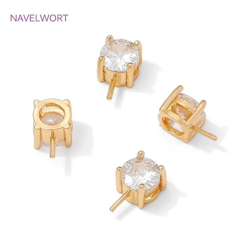 

Luxury 18K Gold Plated Brass Pendant Pinch Clip Bail With Pearl Base,Bails For Jewelry,DIY Pearl Jewelry Making Accessories