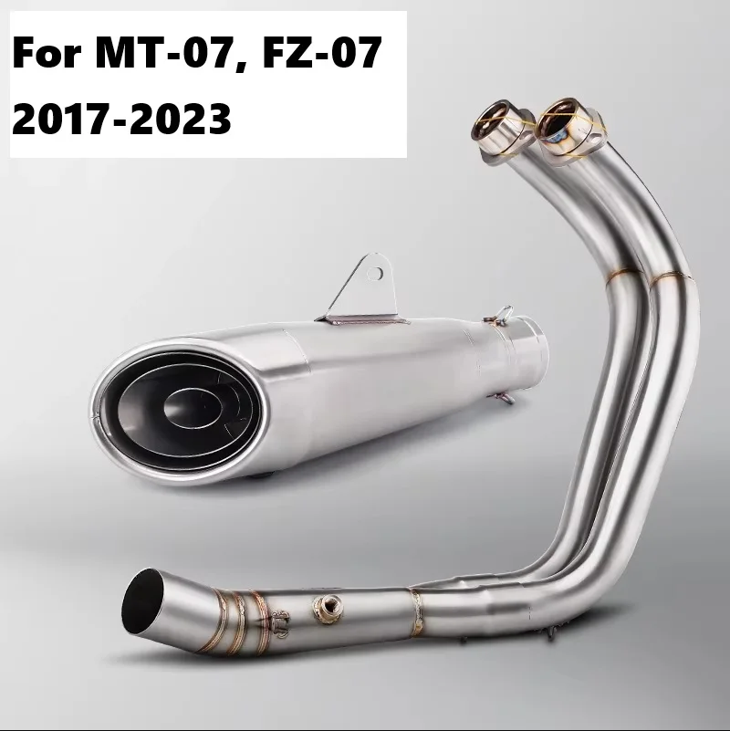 Motorcycle Exhaust Factory Price Pipe Exhaust Refit, All Vehicle Link Pipe, Tail End Muffler  for MT-07, FZ-07 2017-2023