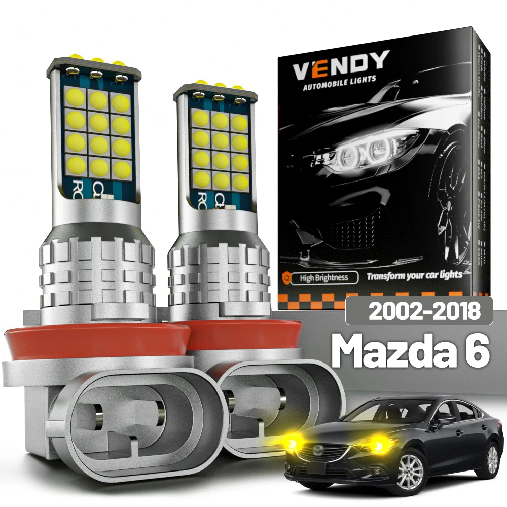 ไฟตัดหมอก LED 2 ชิ้น สำหรับรถยนต์ Mazda 6 GG GH GJ ปี 2002-2018 2005 2006 2007 2008 2009 2010 2011 2012 2013 2014 2015 อุปกรณ์เสริม Canbus