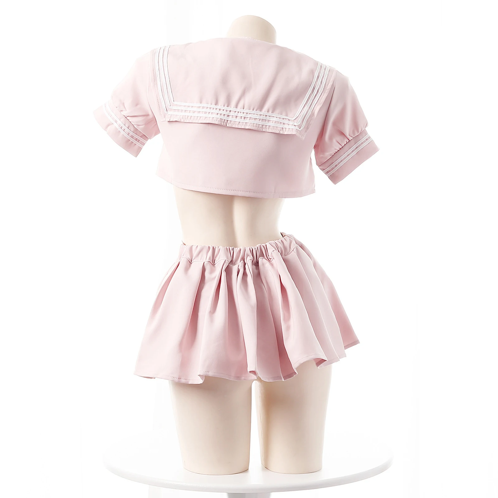 Наряд школьницы для женщин, японская униформа JK для косплея, укороченный топ с короткими рукавами, плиссированная мини-юбка и бант, необычный комплект нижнего белья