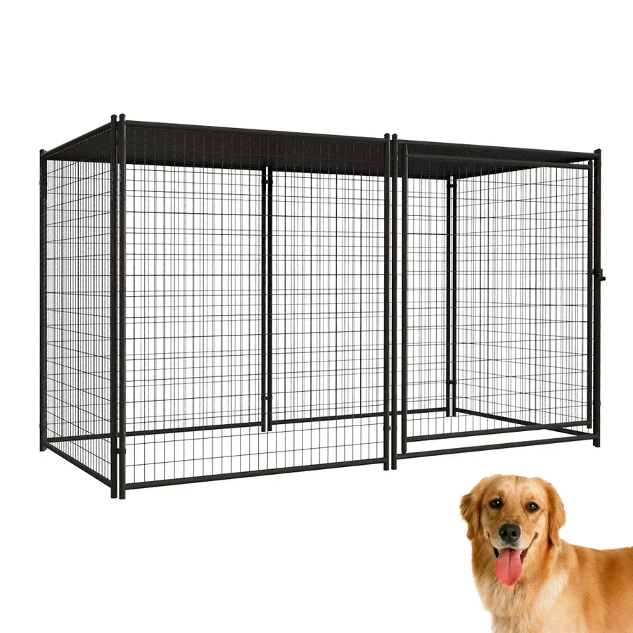 Outdoor Used High Quality Outside Dog Kennels Dog Runs Dog Pens With Shelter In Yellow Coating(XMR)