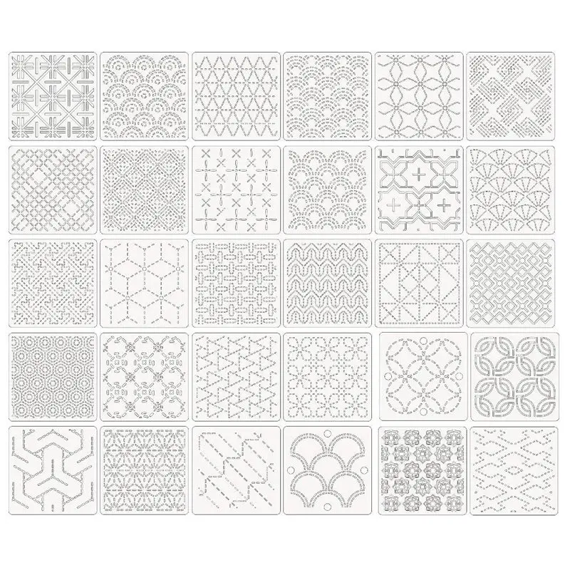 

【Festival】Трафареты для вышивки Spike Template, 4,7 х 4,7 дюйма, 30 шт., пластиковые, с геометрическим узором, для проектов по квилтингу и вышивке.