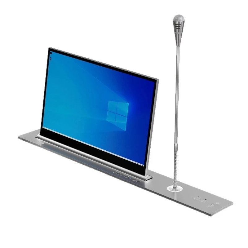 Touch 19 inch ultra-thin LCD lifting screen paperless conference desk intelligent conference room lifting integrated end point