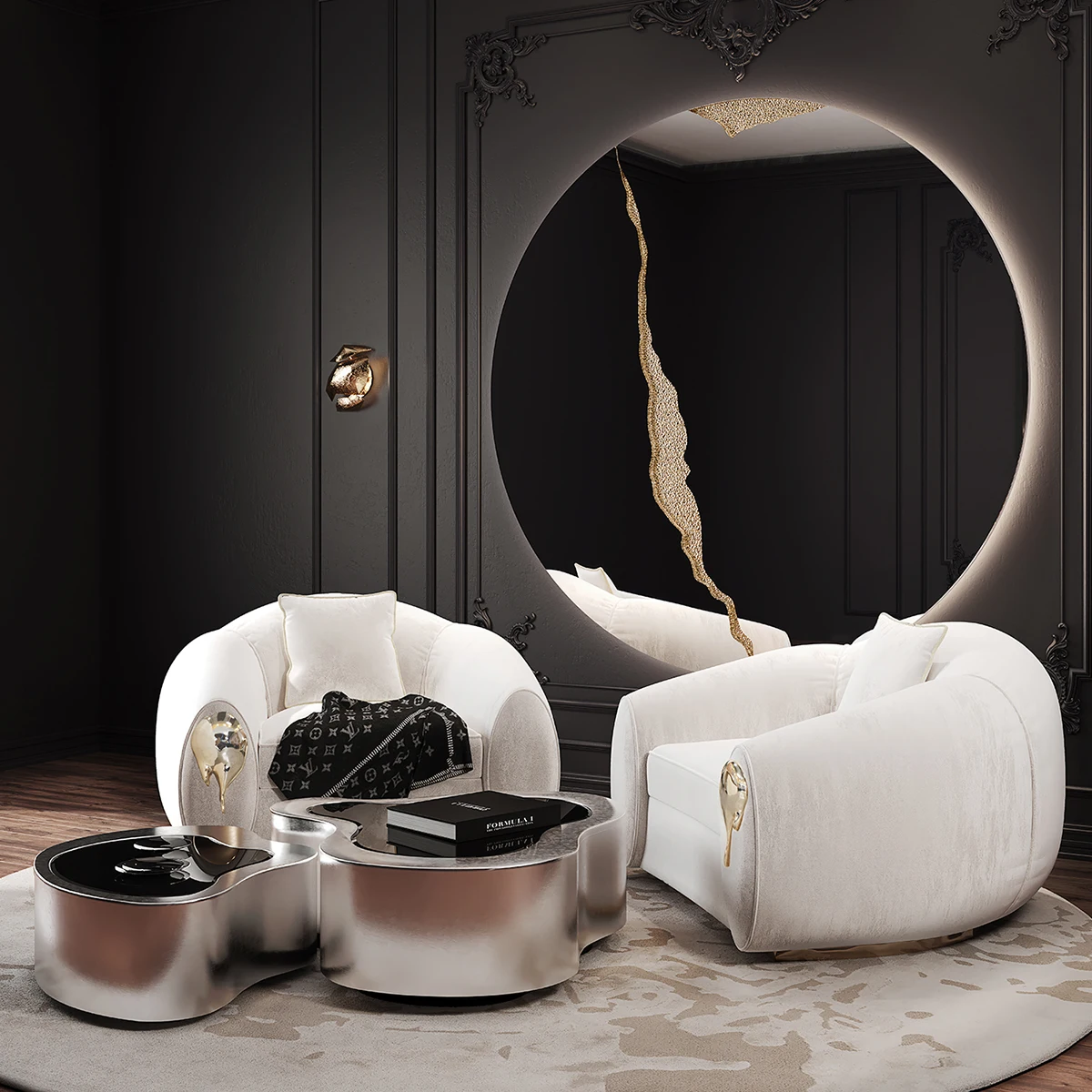 Living room single sofa leather sofa living room hotel a white leather armchair